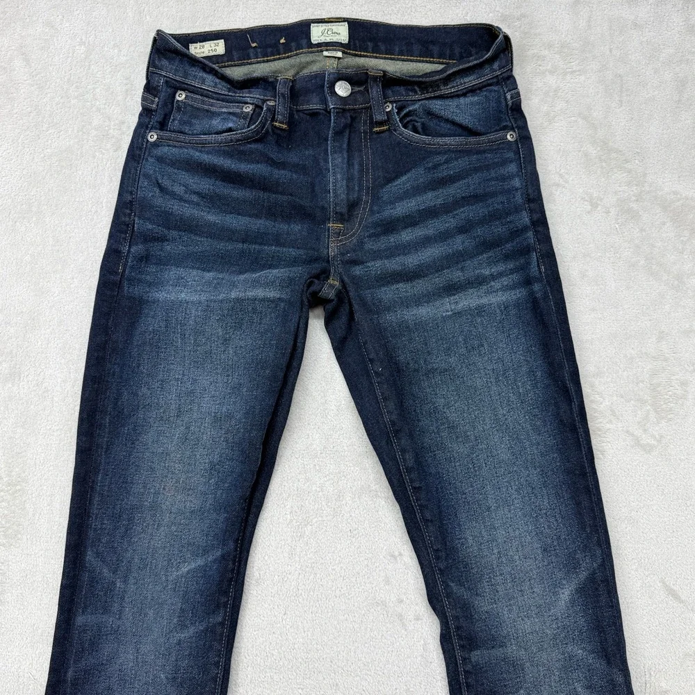 J.Crew 250 Skinny Jeans Mens 28x32 Dark Indigo Kurabo Japanese Dark Denim Preppy